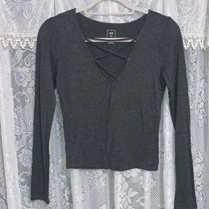 Grey Long Sleeve Top